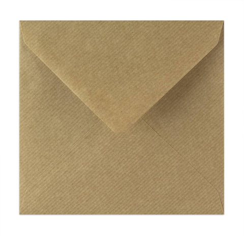 Gerippter Kraftpapier-Briefumschlag 155x155 mm