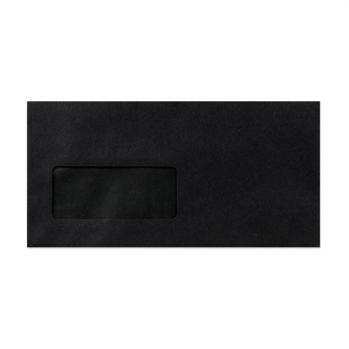 Schwarzer Briefumschlag mit Fenster 110x220 mm (DL)