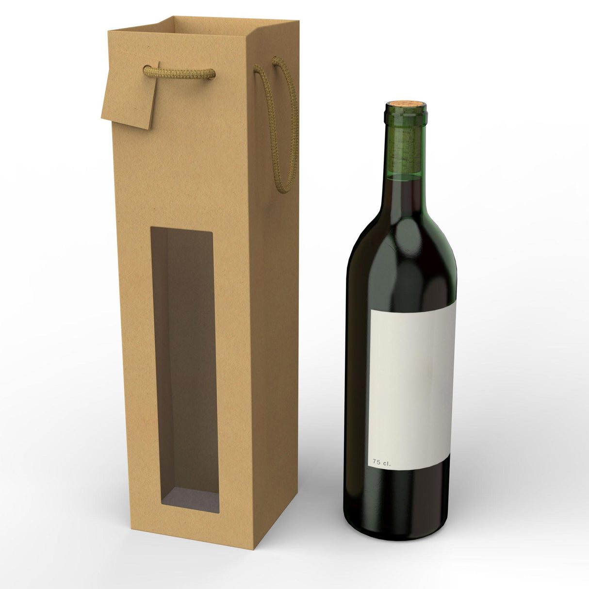 Weintasche aus Kraftpapier für Weinflaschen (75 cl.)