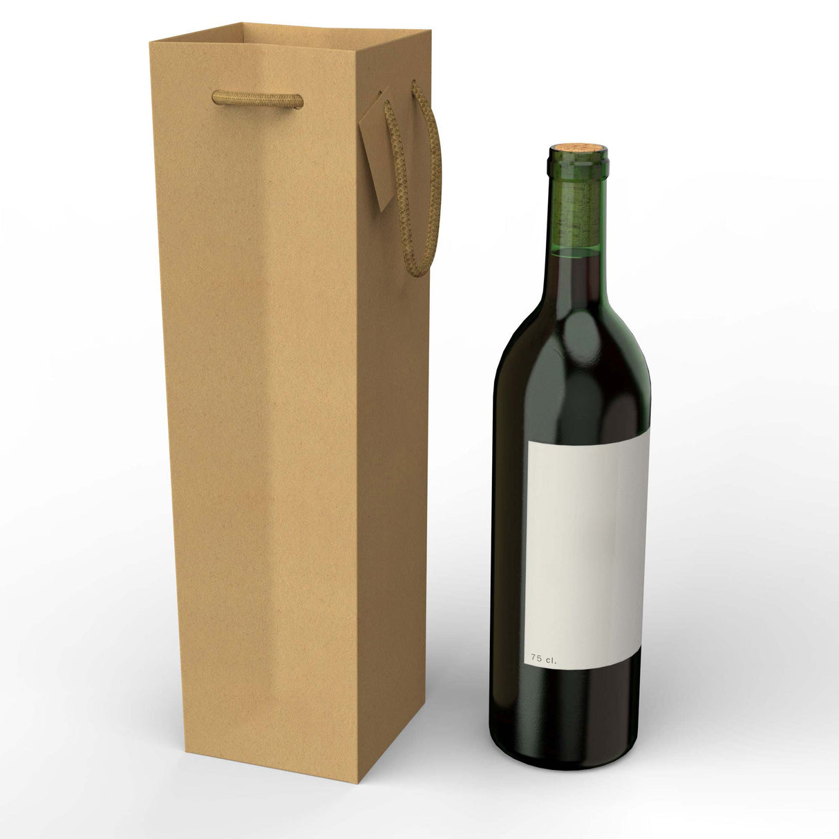 Weintasche aus Kraftpapier für Weinflaschen (75 cl.)
