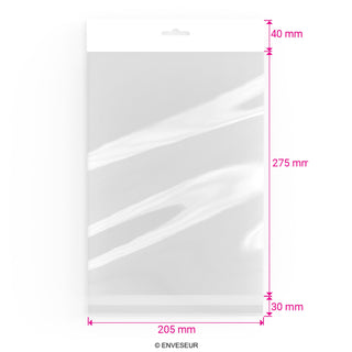 Zellophan-Beutel mit Kopflasche