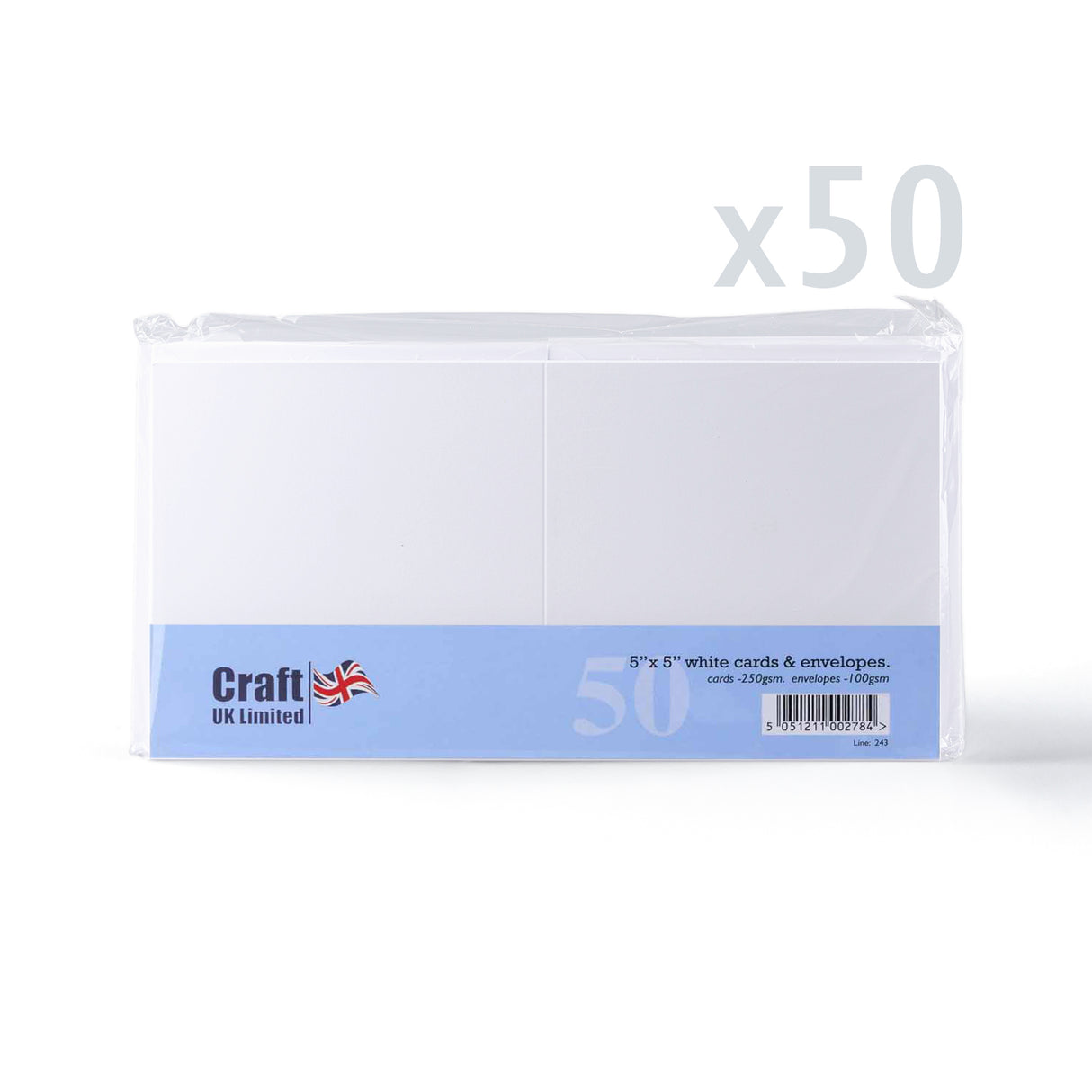 Glattweiße Karten 250 g/m² und Briefumschläge 100 g/m² – Packung