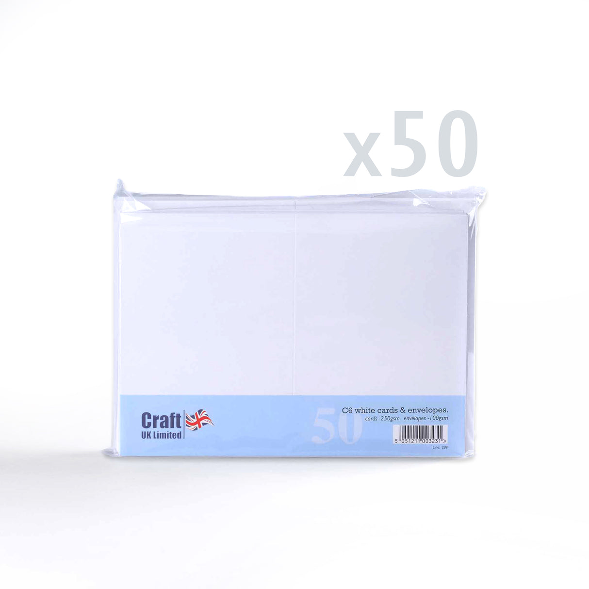 Glattweiße Karten 250 g/m² und Briefumschläge 100 g/m² – Packung