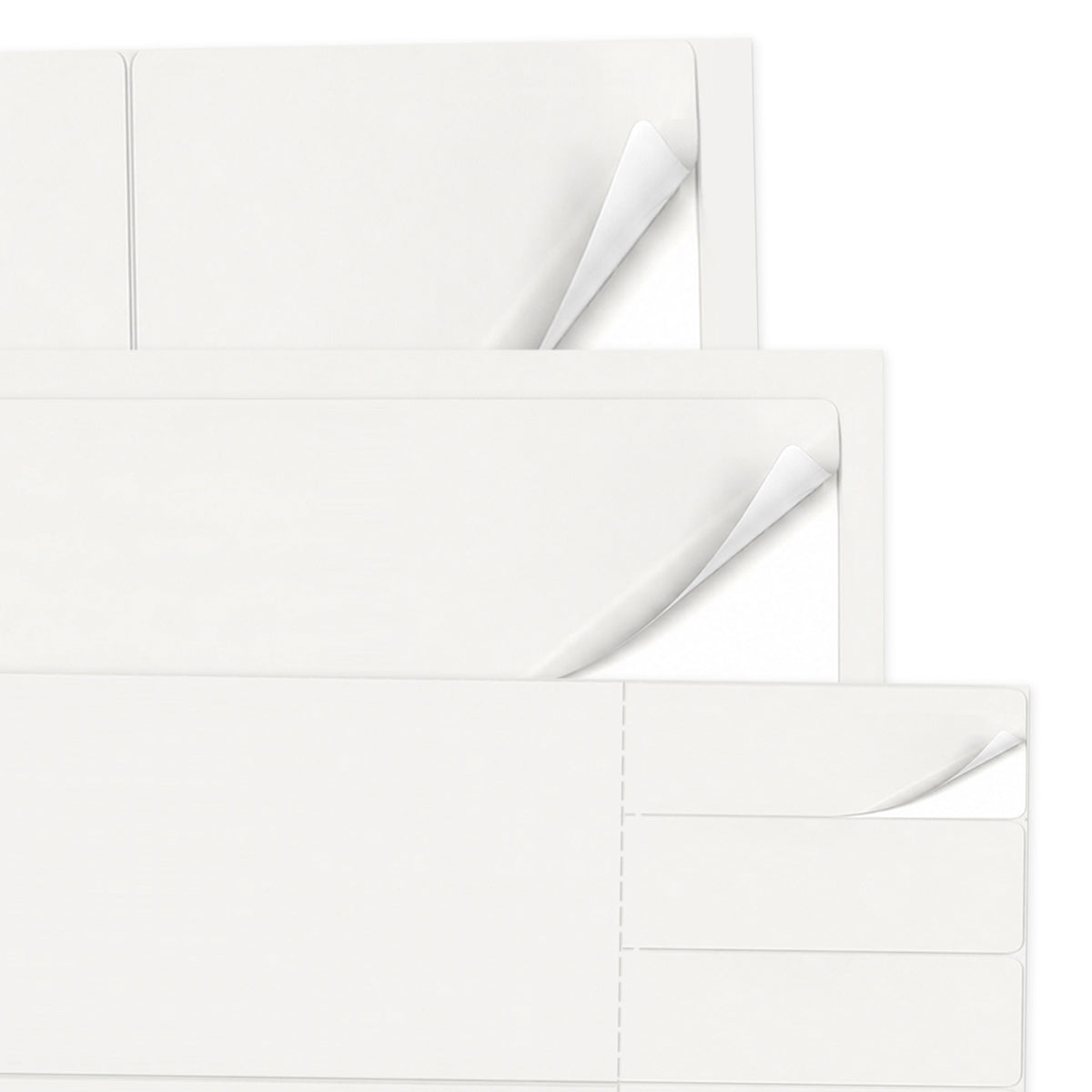 Weiße Etiketten Packungen L - 100 Blatt