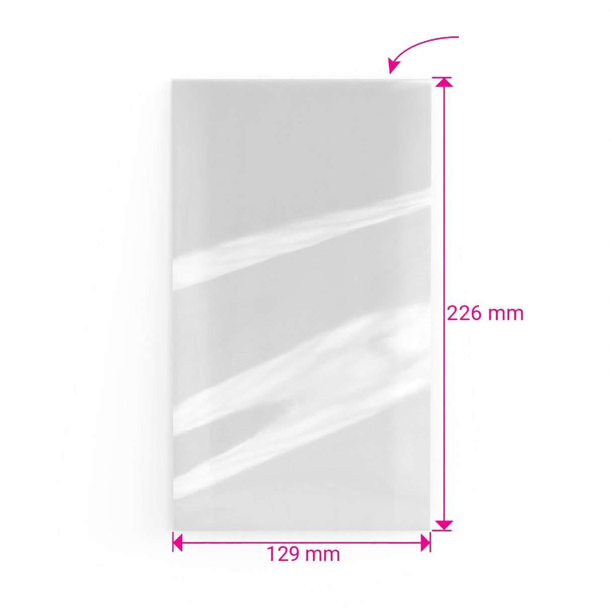 Zellophanhülle, oben offen