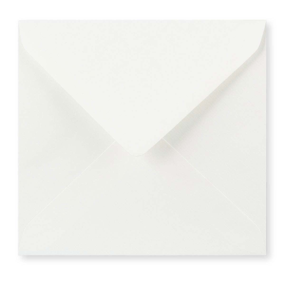 Leichter weißer Briefumschlag mit Leinenstruktur (90 g/m²) 155x155 mm