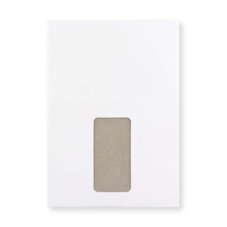 Weiße Papprückwandtasche - Fenster 229x162 mm (C5)