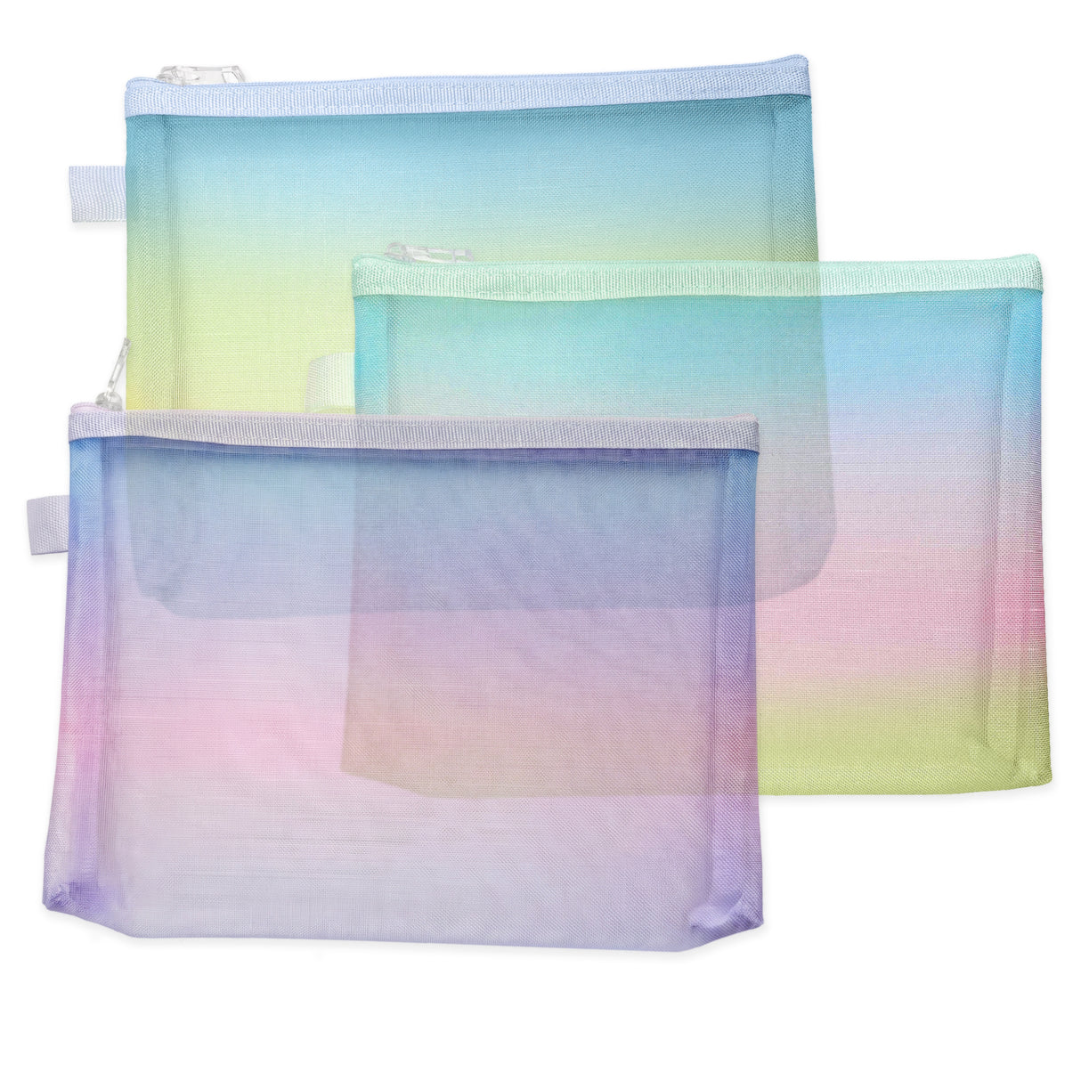 Nylon-Netztasche mit Farbverlauf und Reißverschluss