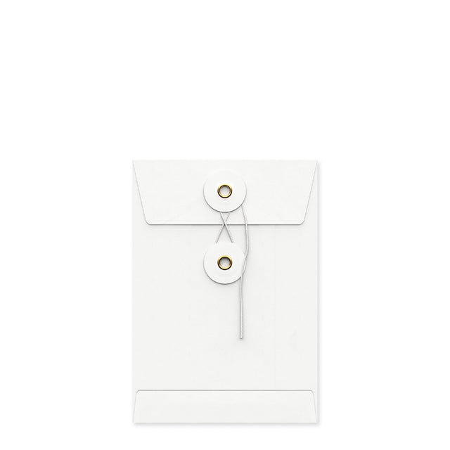 Coloured envelopes with string and washer closure White 162 x 114 mm (C6)
