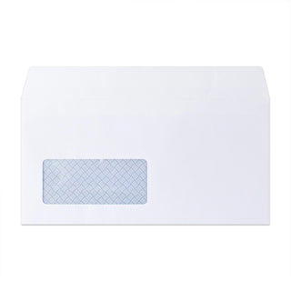 Weißer Briefumschlag mit Innendruck – mit Fenster 110x220 mm (DL) 100gsm