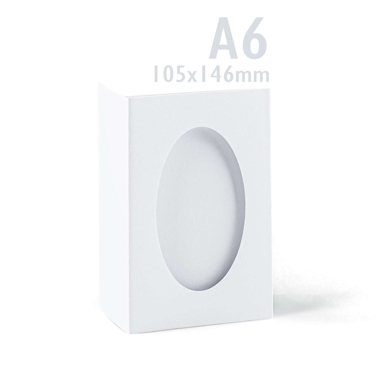 Weiße dreifach gefaltete Karten mit ovalem Ausschnitt – Packung