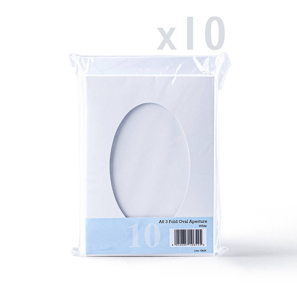 Weiße dreifach gefaltete Karten mit ovalem Ausschnitt – Packung
