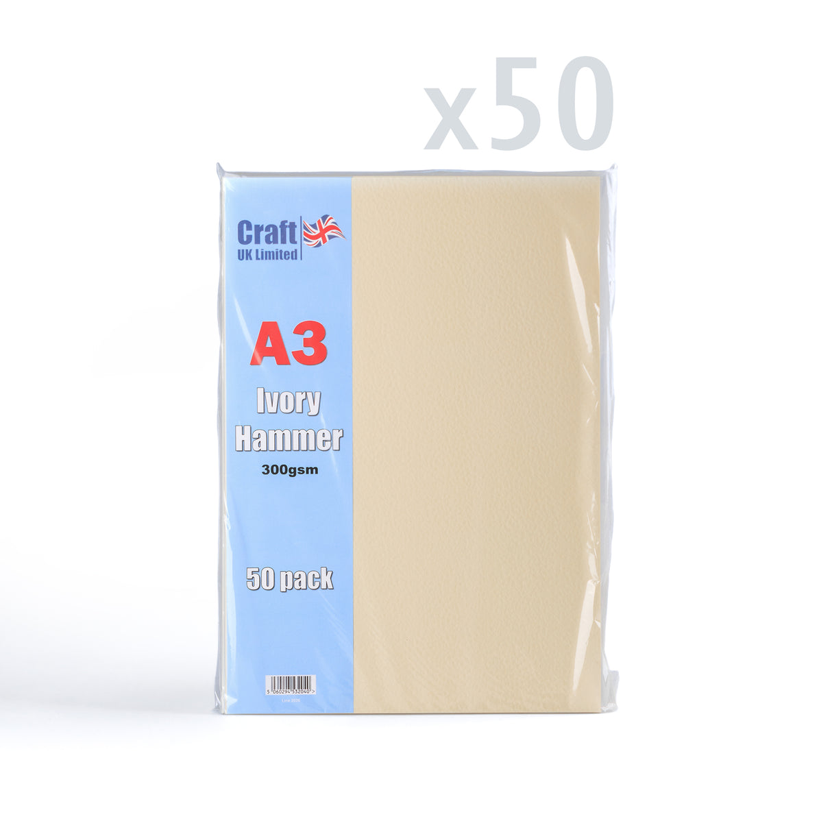 Hammerschlag Karte 300 g/m² Pack mit 50 Stück