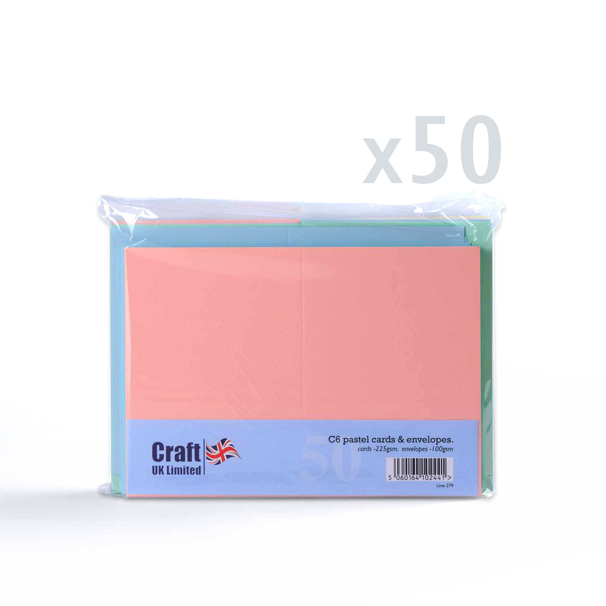 Sortierte Pastellkarten (225 g/m²) und Umschläge (100 g/m²)