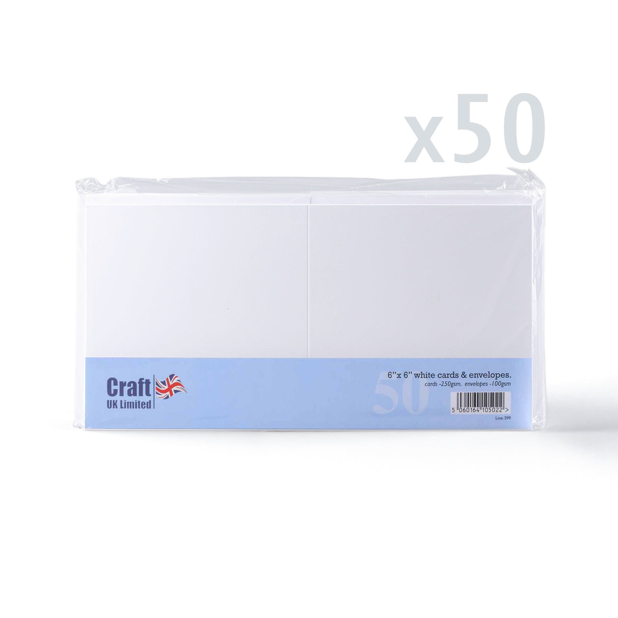 Glattweiße Karten 250 g/m² und Briefumschläge 100 g/m² – Packung