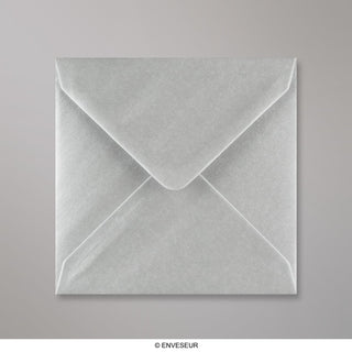 Metallic Silberner Briefumschlag 130x130 mm