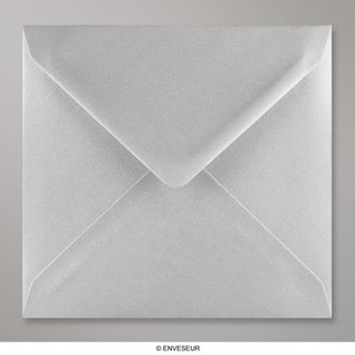 Metallic Silberner Briefumschlag 155x155 mm