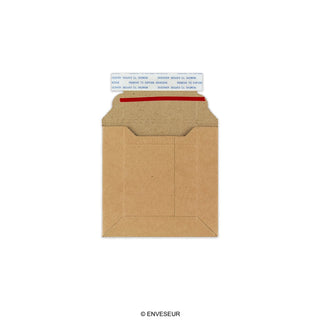 Manila Versandtasche aus stabiler Vollpappe mit Aufreißband 120x120 mm