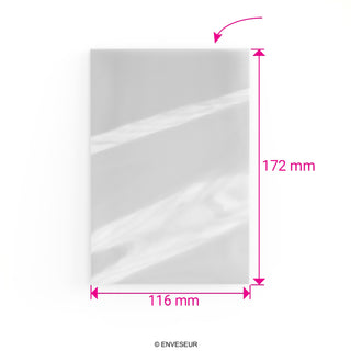 Zellophanhülle, oben offen