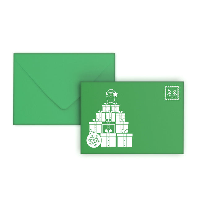Christmas Santa Clause Envelopes Dark Green 114 x 162 mm (C6)