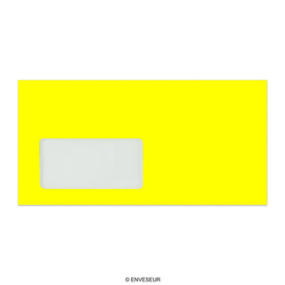 Neon Gelber Umschlag mit Fenster 110x220 mm (DL)