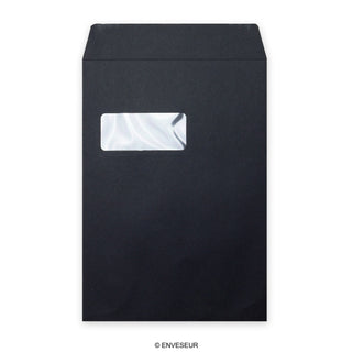 Schwarze Post Marque Versandtasche mit Fenster 324x229 mm (C4)